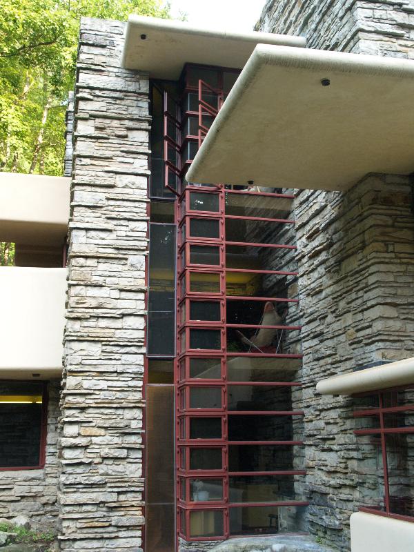 Mill Run, Pennsylvania (PA): Fallingwater (Kaufmann House): windows (1935-1937, architect Frank Lloyd Wright)