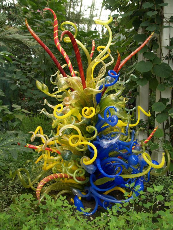 London, England: Kew Gardens: 'chandelier' (glass artist Dale Chihuly)