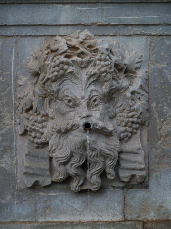 Granada, Spain: Alhambra: Charles V fountain, allegorical mask