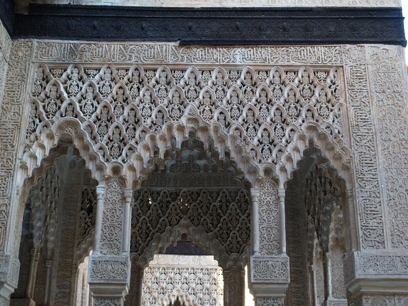 Granada, Spain: Alhambra: Patio de los Liones (Courtyard of the Lions), Mocarabe arches