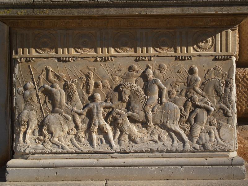Granada, Spain: Alhambra: Palacio de Carlos V (Charles V Palace), bas-relief