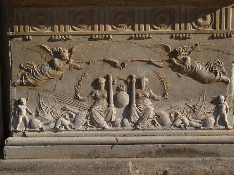 Granada, Spain: Alhambra: Palacio de Carlos V (Charles V Palace), bas-relief