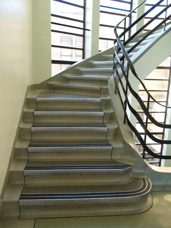 Glasgow, Scotland: Glasgow University, Department of Chemistry (Joseph Black Building): stairs (1936-1939, architects T Harold Hughes and David S R Waugh)