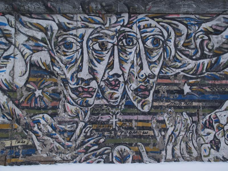 Berlin, Germany: East Side Gallery (Berlin Wall): faces