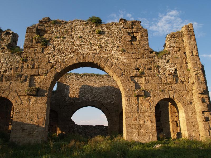 Aspendos (Belkis), Turkey: Basilica: wall