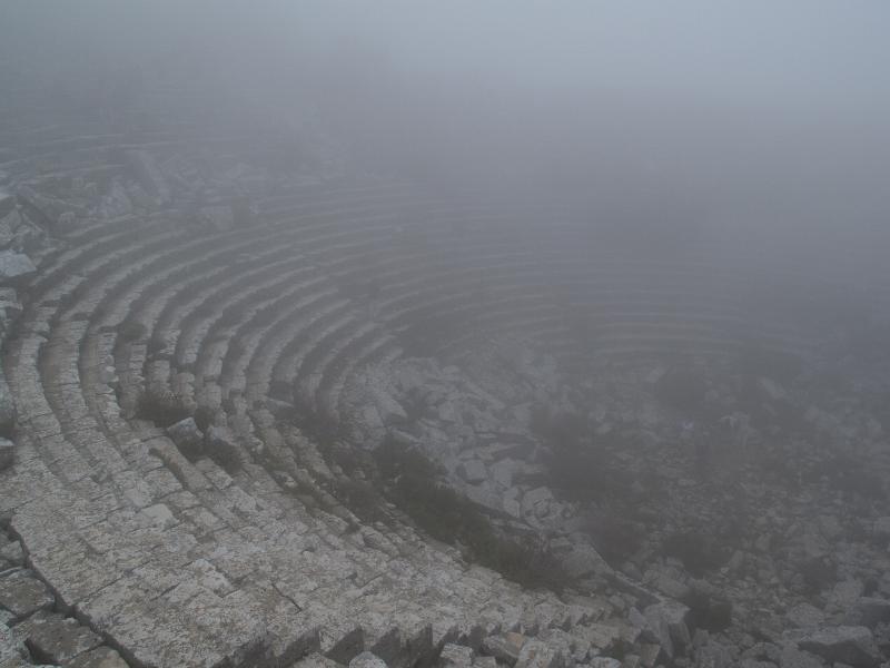 Termessos, Turkey: Theatre: seating in mist (Hellenistic)