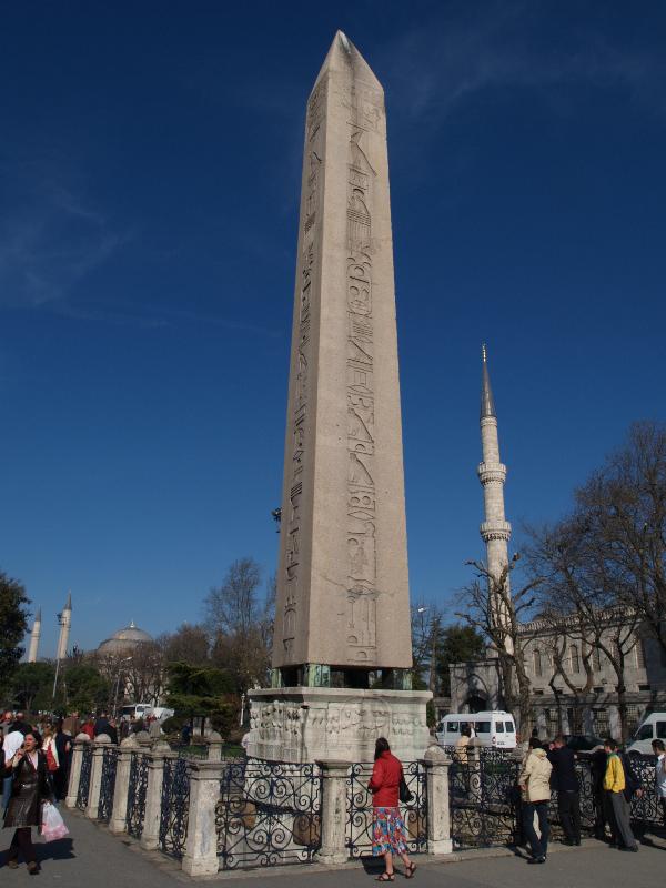 Istanbul, Turkey: Obelisk of Theodosius, Hippodrome: view (carved in Egypt around 1450 BC, erected by Theodosius in 390)