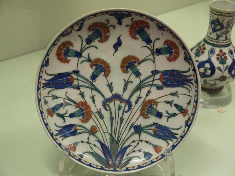 Istanbul, Turkey: Tiled Kiosk: polychrome (Iznik, last quarter of 16th century) plate