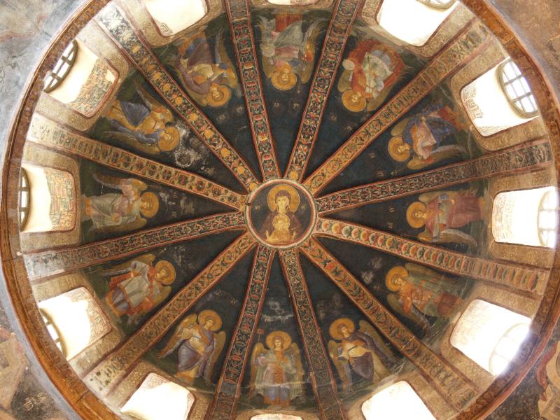 Istanbul, Turkey: Chora Church (Kariye Museum): fresco of Mary and Jesus (with the twelve attending angels) (c 1315)