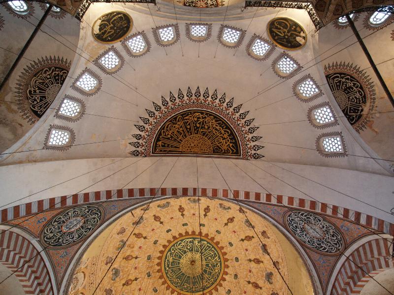 Istanbul, Turkey: Suleymaniye Camii (Mosque): half-domes and main dome (1550-1557, architect Mimar Sinan)