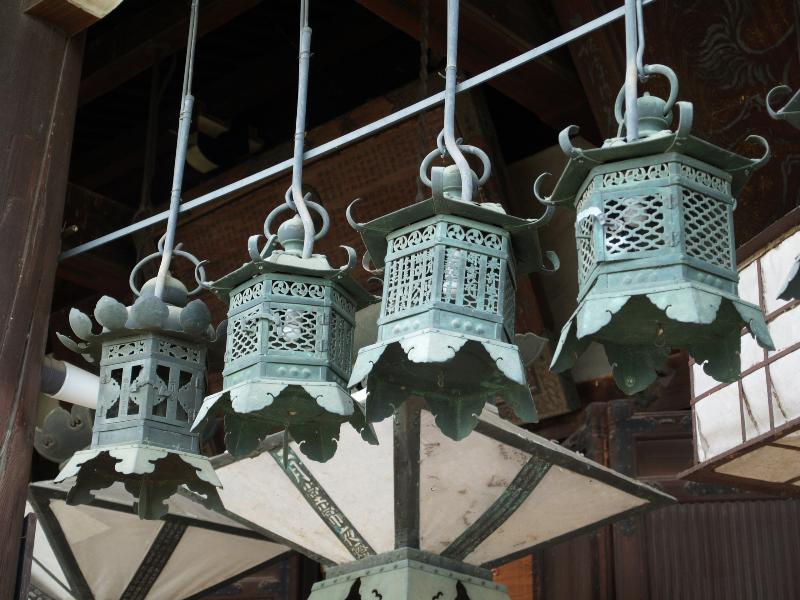 Nara, Japan: Nigatsu-do Temple: copper (bronze?) lanterns