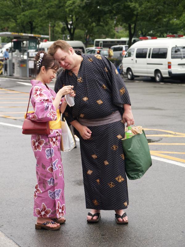 Kyoto, Japan: Gion Matsuri (Festival): couple in kimonos