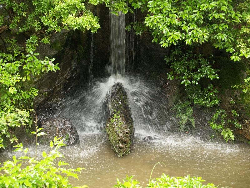 Kyoto, Japan: Kinkaku-ji (Golden) Temple: waterfall