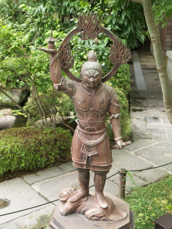 Kamakura, Japan: Hase-dera Temple: sculpture of a god