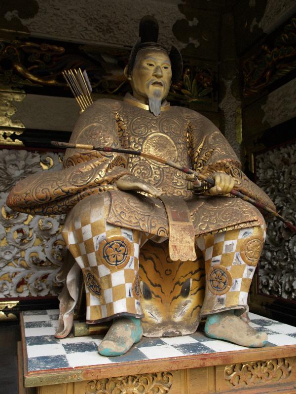 Nikko, Japan: Tosho-gu Shrine: Yomei-mon Gate (Gate of Sunlight), ancient warrior