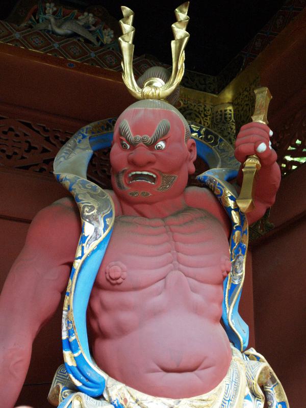 Nikko, Japan: Taiyuin-byo Shrine: Nio-mon Gate, warrior god