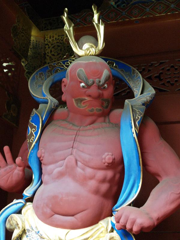 Nikko, Japan: Taiyuin-byo Shrine: Nio-mon Gate, warrior god
