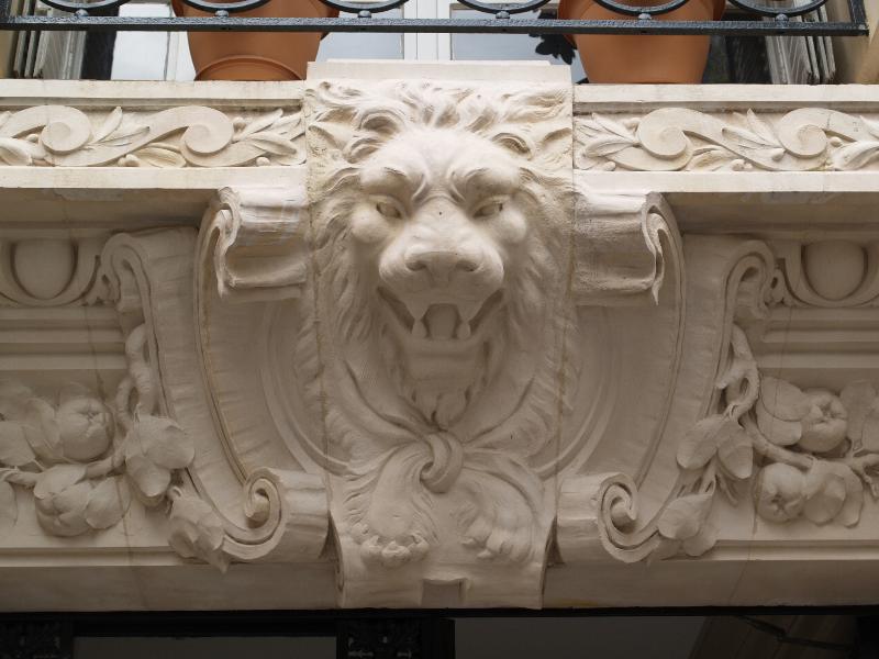 Paris, France: 9 Rue Brown-Sequard: lion's head