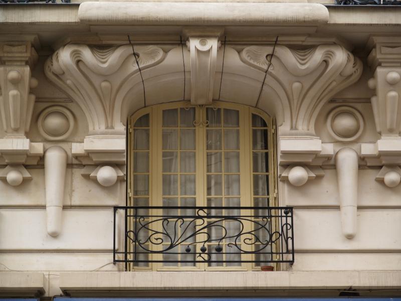 Paris, France: 8 Rue Bouchut: window (art nouveau, 1903, architect Paul Denis)