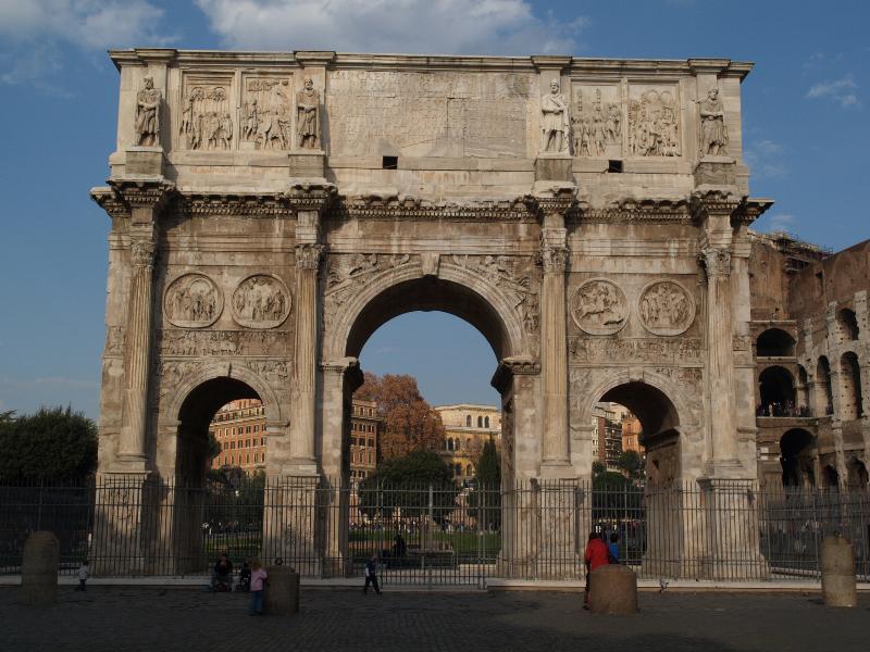 Rome, Italy: Arco di Trionfo di Constantio (Arch of Constantine): view from south (monument built 315 AD)