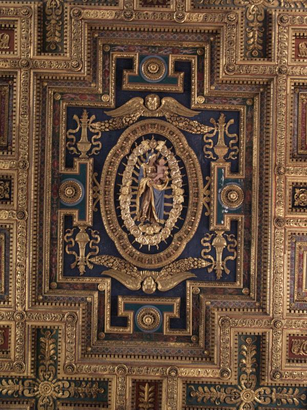 Rome, Italy: Santa Maria d'Aracoeli: wood-coffered ceiling (16th century)