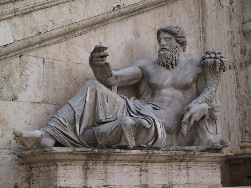 Rome, Italy: Palazzo Senatorio: sculpture representing the Nile (from Constantine's bath on the Quirnal)