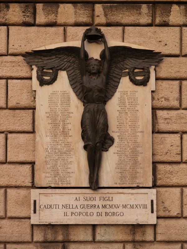 Rome, Italy: Via San Pio X: Great War (World War I) monument