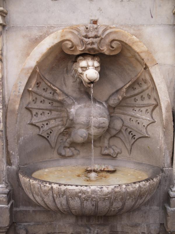 Rome, Italy: Via della Conciliazione: dragon fountain