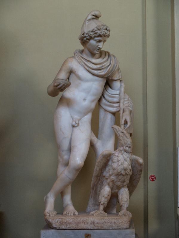Vatican City: Vatican Museum: Ganymede with eagle (Roman version of statuary type of first Hellenistic era, from Quadraro estate on Via Labicana, 1780) (Chiaramonti Museum)