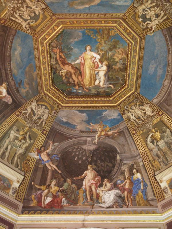 Vatican City: Vatican Museum: frescoes relating stories of Apollo and the Muses (1782-1787, decorated by Tommaso Conca) (Sala delle Muse, Room of the Muses)