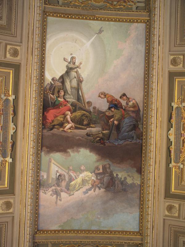 Vatican City: Vatican Museum: ceiling painting (Galleria degli Candelabri, Candelabra Gallery)