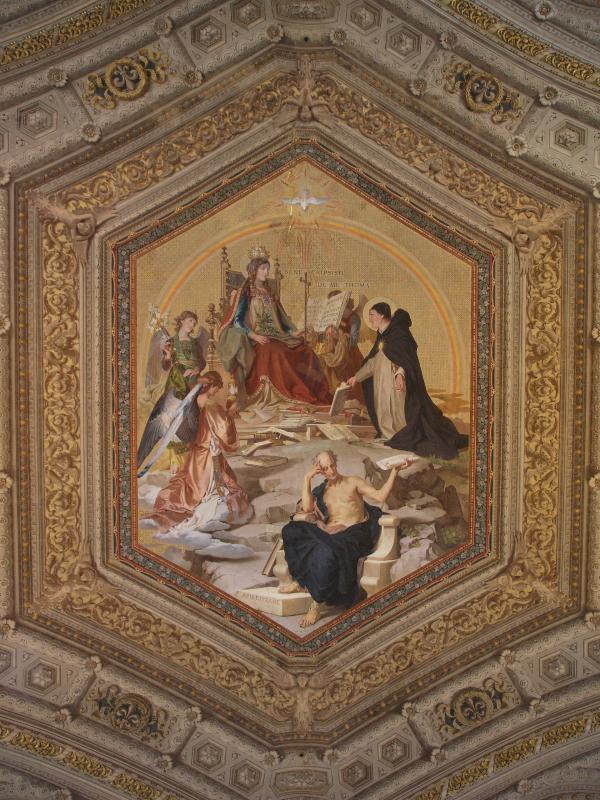 Vatican City: Vatican Museum: ceiling painting (Galleria degli Candelabri, Candelabra Gallery)