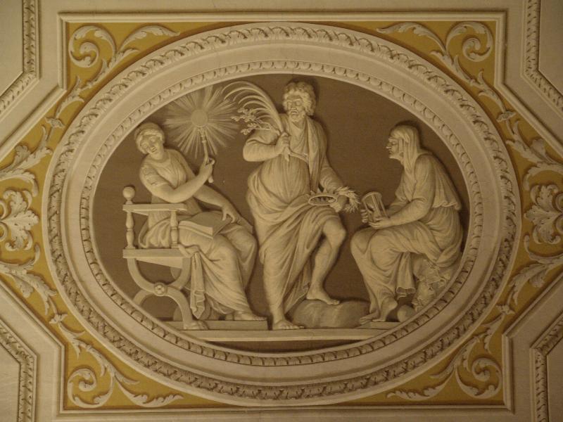 Vatican City: Vatican Museum: ceiling decoration (Galleria degli Arazzi, Tapestry Gallery)
