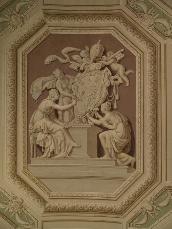 Vatican City: Vatican Museum: ceiling decoration (Galleria degli Arazzi, Tapestry Gallery)