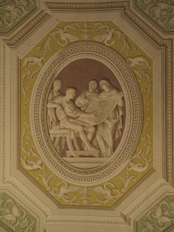 Vatican City: Vatican Museum: ceiling decoration (Galleria degli Arazzi, Tapestry Gallery)