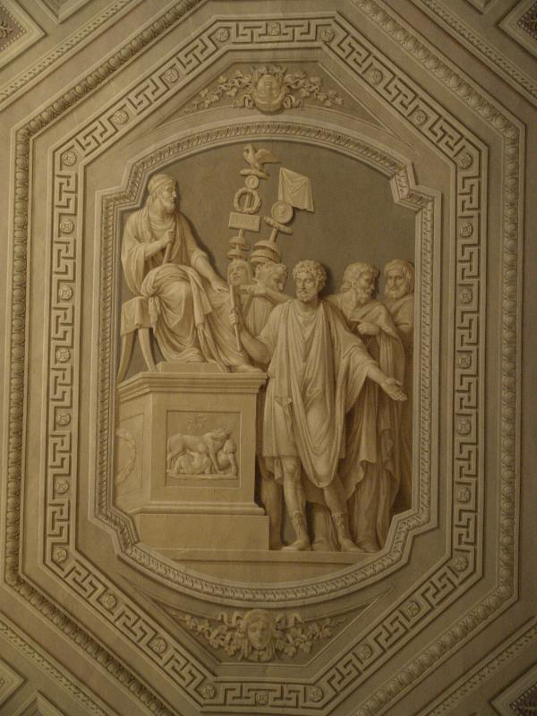 Vatican City: Vatican Museum: ceiling decoration (Galleria degli Arazzi, Tapestry Gallery)