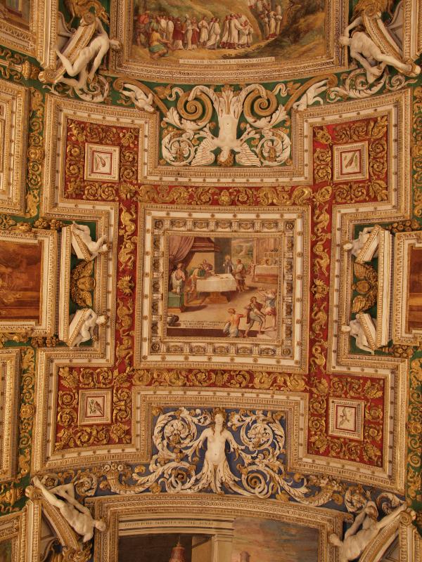 Vatican City: Vatican Museum: ceiling decoration (18th century) (Galleria delle Carte Geografiche, Map Gallery)