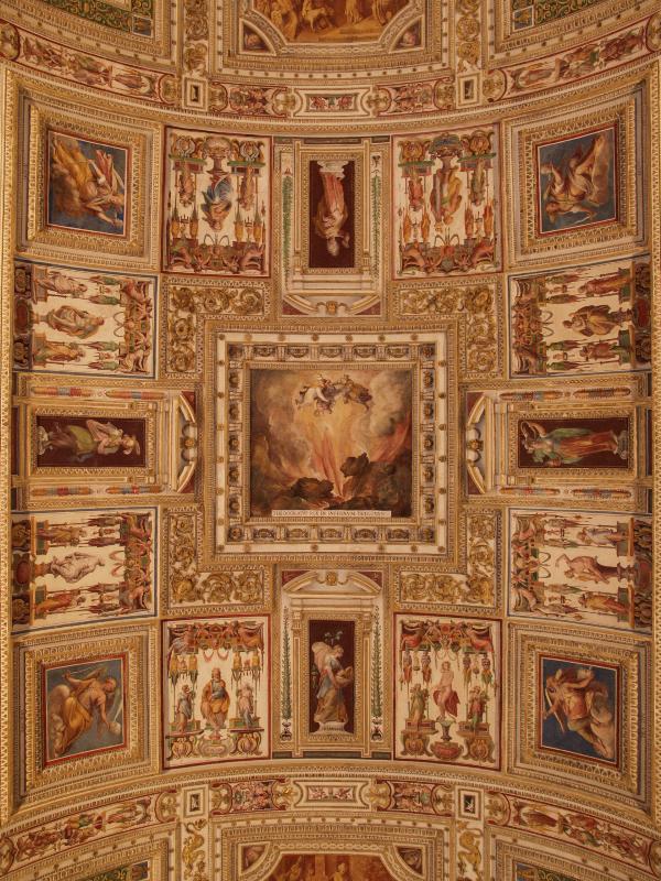 Vatican City: Vatican Museum: ceiling decoration (18th century) (Galleria delle Carte Geografiche, Map Gallery)