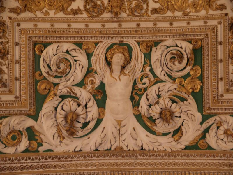 Vatican City: Vatican Museum: ceiling decoration (18th century) (Galleria delle Carte Geografiche, Map Gallery)
