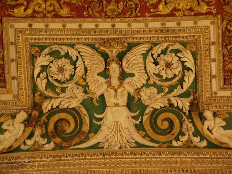 Vatican City: Vatican Museum: ceiling decoration (18th century) (Galleria delle Carte Geografiche, Map Gallery)