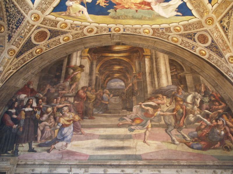 Vatican City: Vatican Museum: Expulsion of Heliodorus from the Temple (1511-1514, Raphael) (Stanza of Heliodorus)