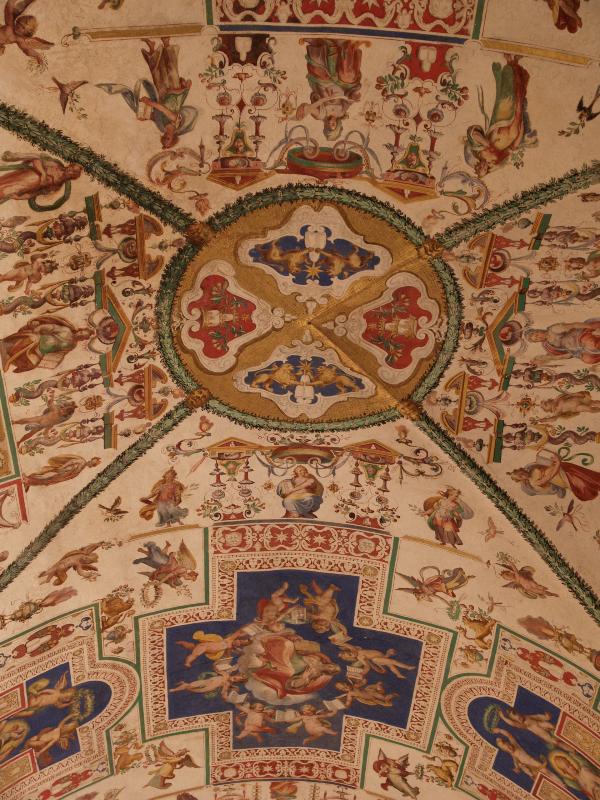 Vatican City: Vatican Museum: ceiling decoration (Sistine Hall)
