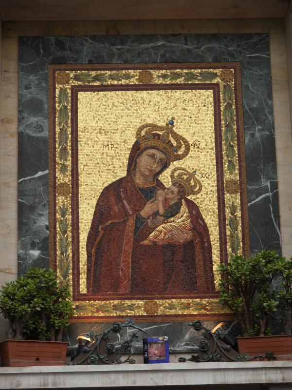 Rome, Italy: corner of Borgo Angelico and Via di Porta Angelica: Madonna mosaic