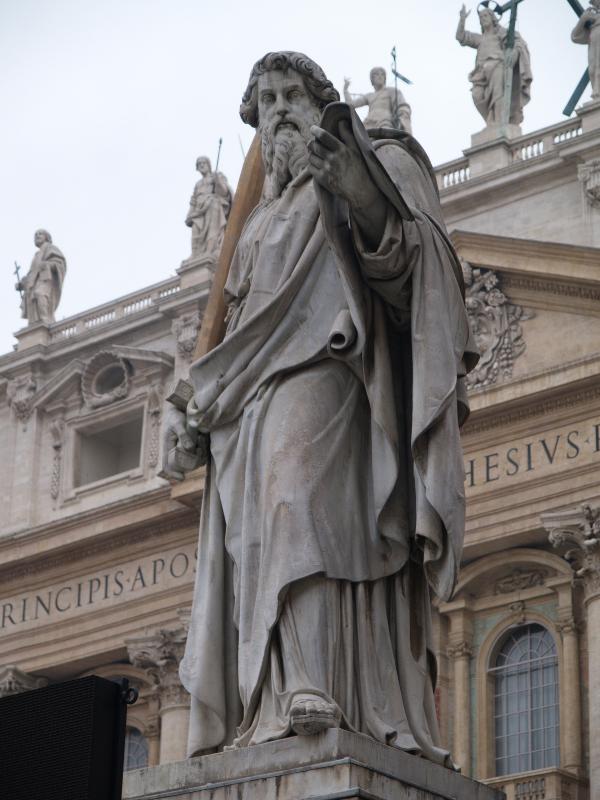 Vatican City: Basilica di San Pietro (St Peter's Basilica): statue of St Paul (1838, Adamo Tadolini)