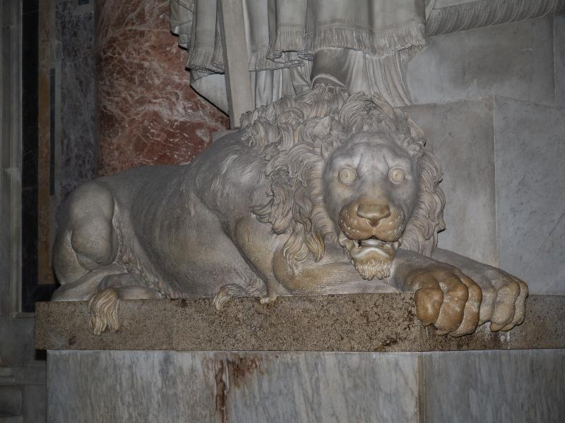 Vatican City: Basilica di San Pietro (St Peter's Basilica): Clement XIII Monument, lion (1792, Antonio Canova)