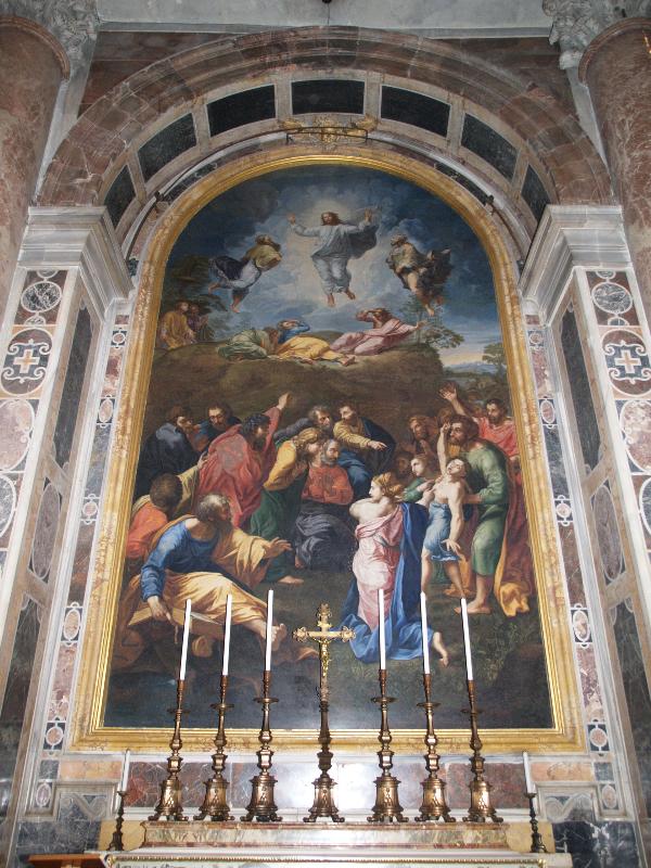 Vatican City: Basilica di San Pietro (St Peter's Basilica): Altar of the Transfiguration (1758-1767 mosaic after 1520 Raphael painting)