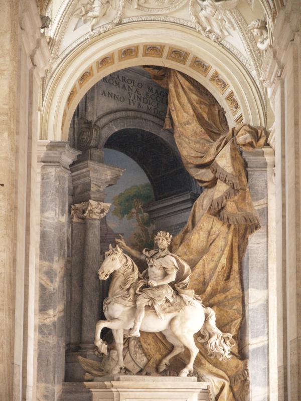 Vatican City: Basilica di San Pietro (St Peter's Basilica): statue of Charlemagne (1725, Agostino Cornacchini)