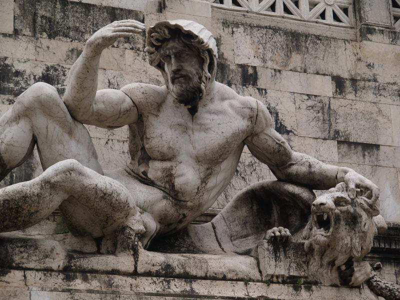 Rome, Italy: Monumento a Vittorio Emanuele II: allegorical figure representing Adriatic Sea (1885-1911, monument by Giuseppe Sacconi)