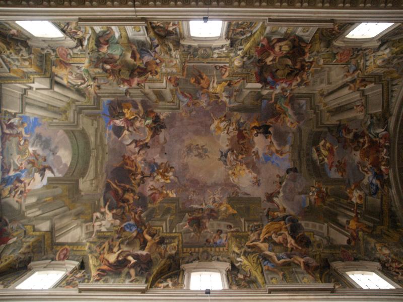 Rome, Italy: Sant'Ignazio: ceiling trompe-l'oeil fresco (1684, Andrea Pozzo)