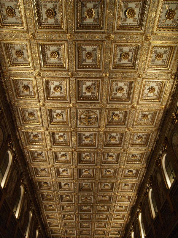 Rome, Italy: Basilica di Santa Maria Maggiore (St Mary Major): nave, wooden coffered ceiling